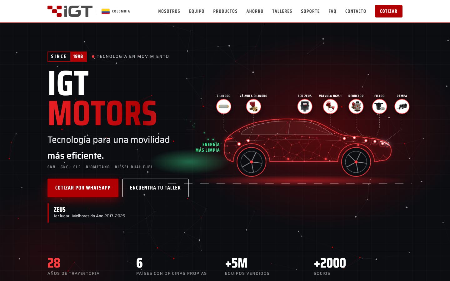 Web corporativa de IGT Motors Colombia